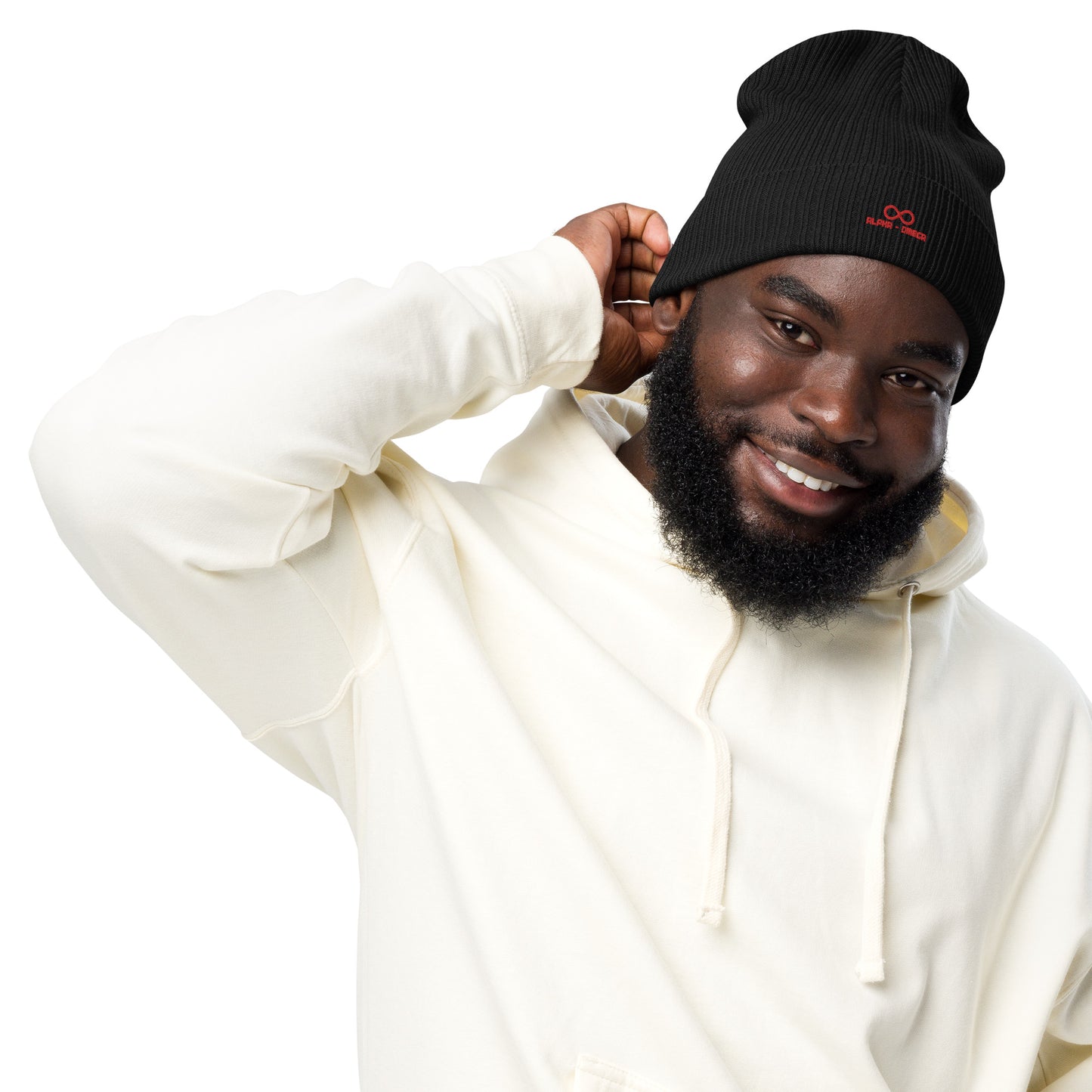 ** Infinti ** Organic ribbed beanie Red Design
