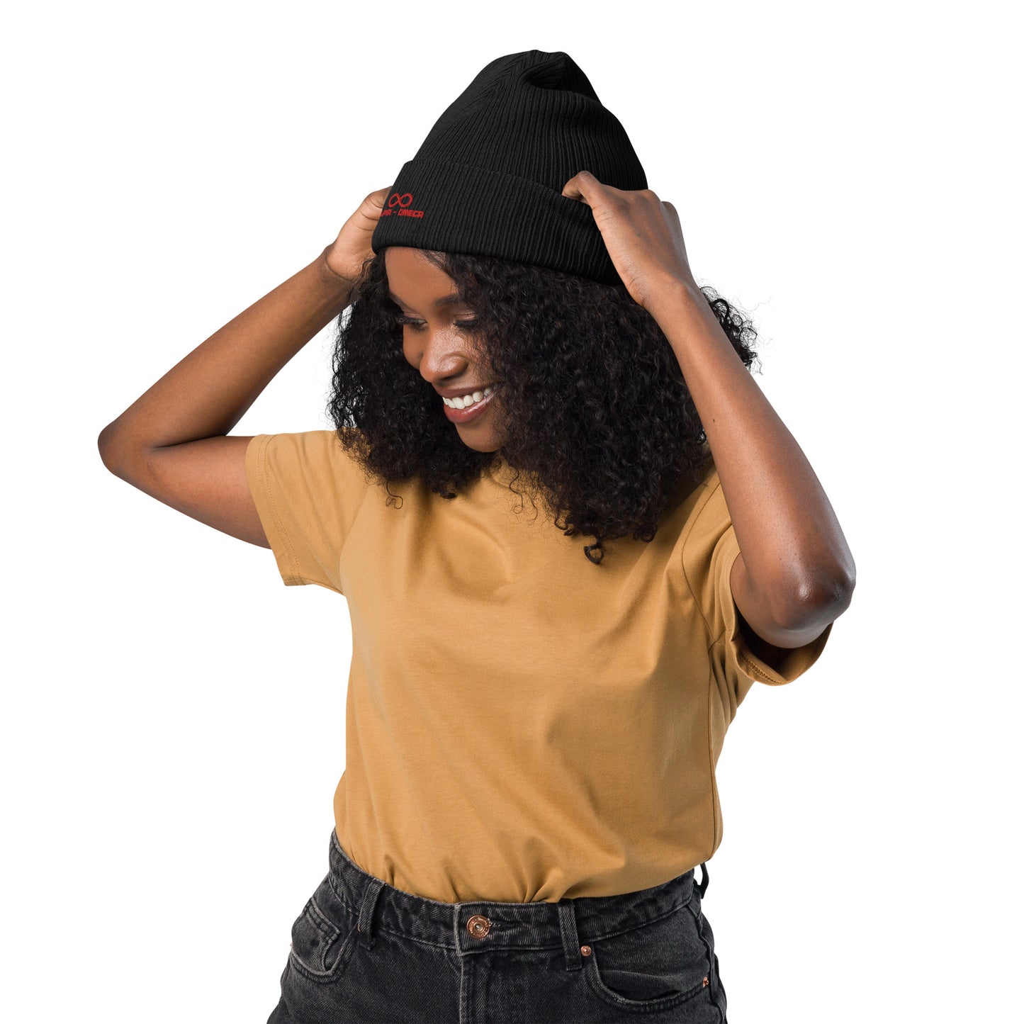 ** Infinti ** Organic ribbed beanie Red Design